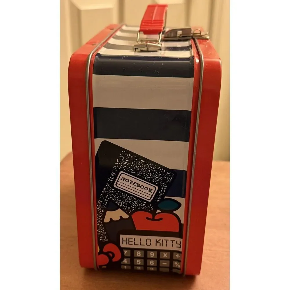 Loungefly Sanrio Hello Kitty Metal Lunchbox 2013 School Red White‎ & Blue